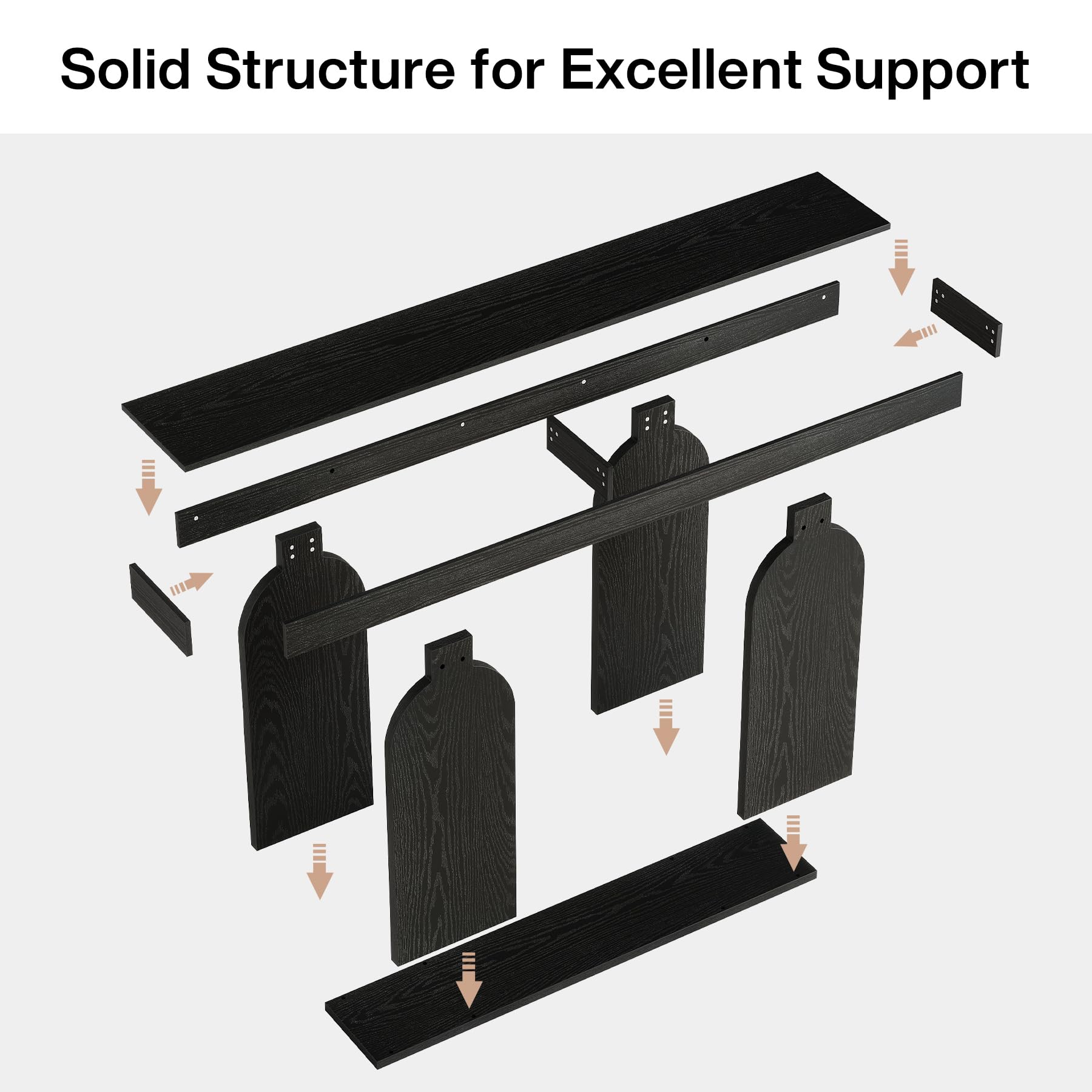 70.9-Inch Extra Long Console Table with Storage Shelf