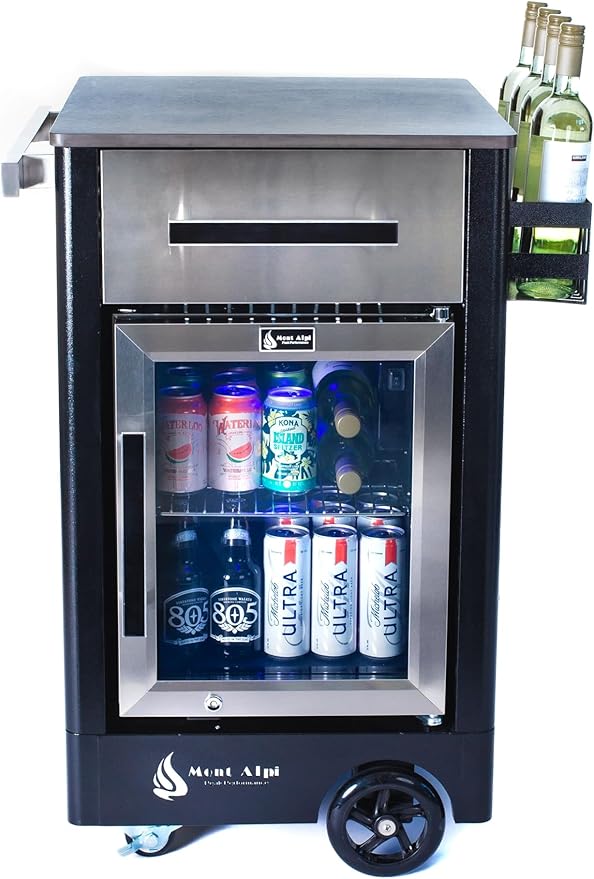 48-Inch Outdoor Kitchen Island Cart with Refrigerator