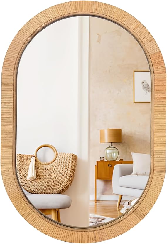 Rattan Rectangular Mirror 24x36