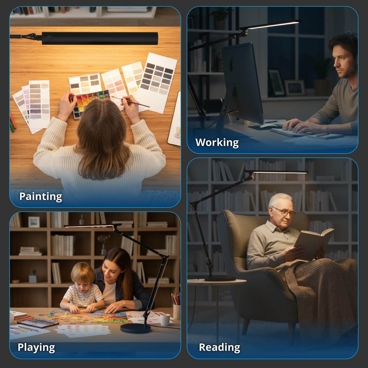 LED Clamp Desk Lamp with Adjustable Arm