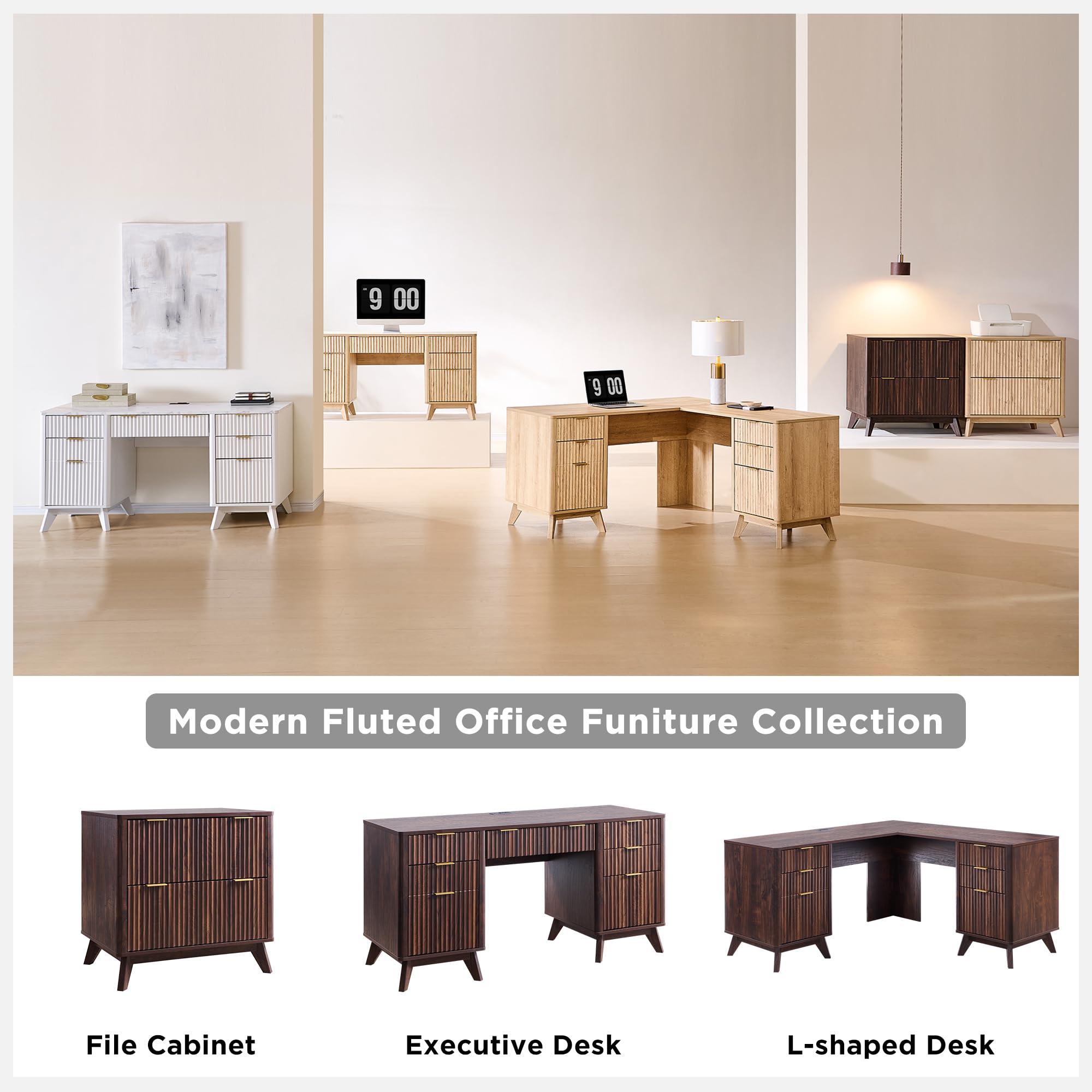60" Executive Desk with Charging Station