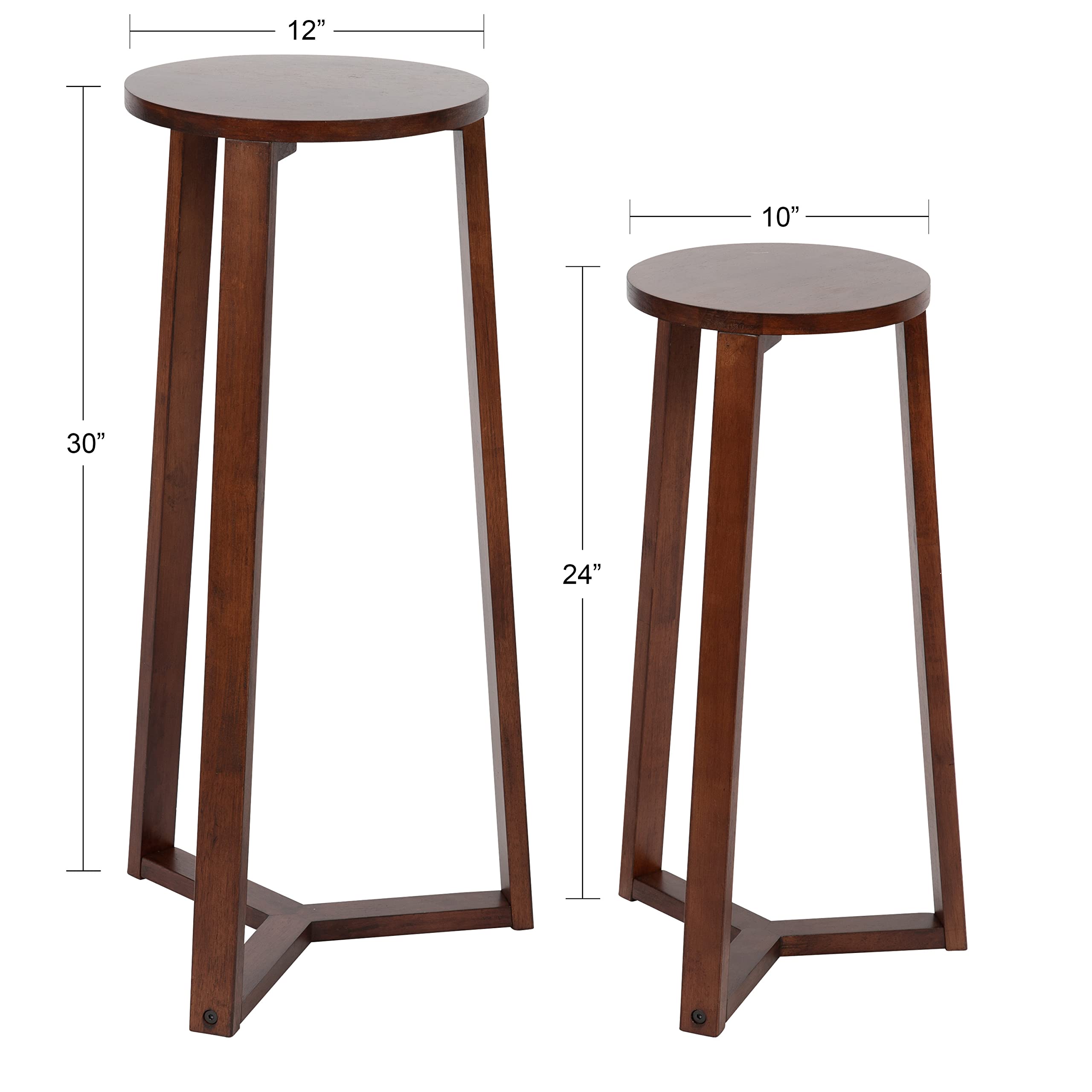 Kate and Laurel Rioux Modern Nesting Tables, Set of 2, Walnut Brown, Transitional Side Tables with Nesting Design for Stylish and Functional Home Decor