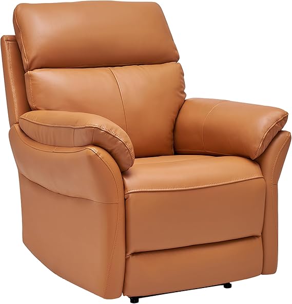 Genuine Leather Recliner Chair with Adjustable Backrest
