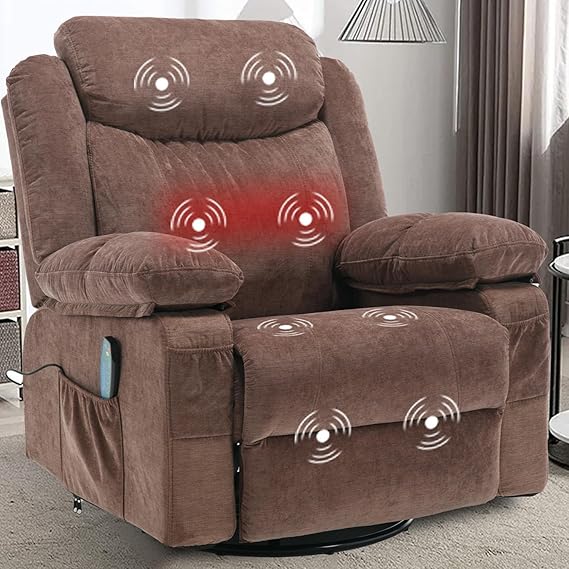 Swivel Rocker Massage Recliner Chair with Heat