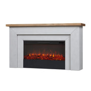 Electric Fireplace with Mantel 68 Inch Venetian Gray