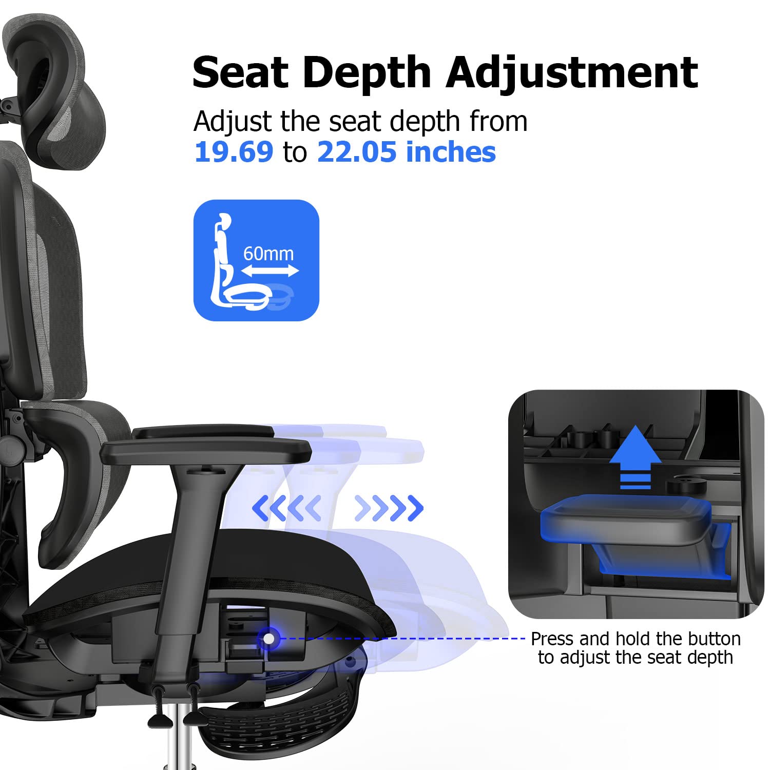 Ergonomic Office Chair Big and Tall with Adjustable Lumbar Support
