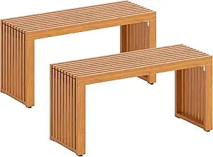 Acacia Wood Patio Bench 36 Inch Outdoor Seating