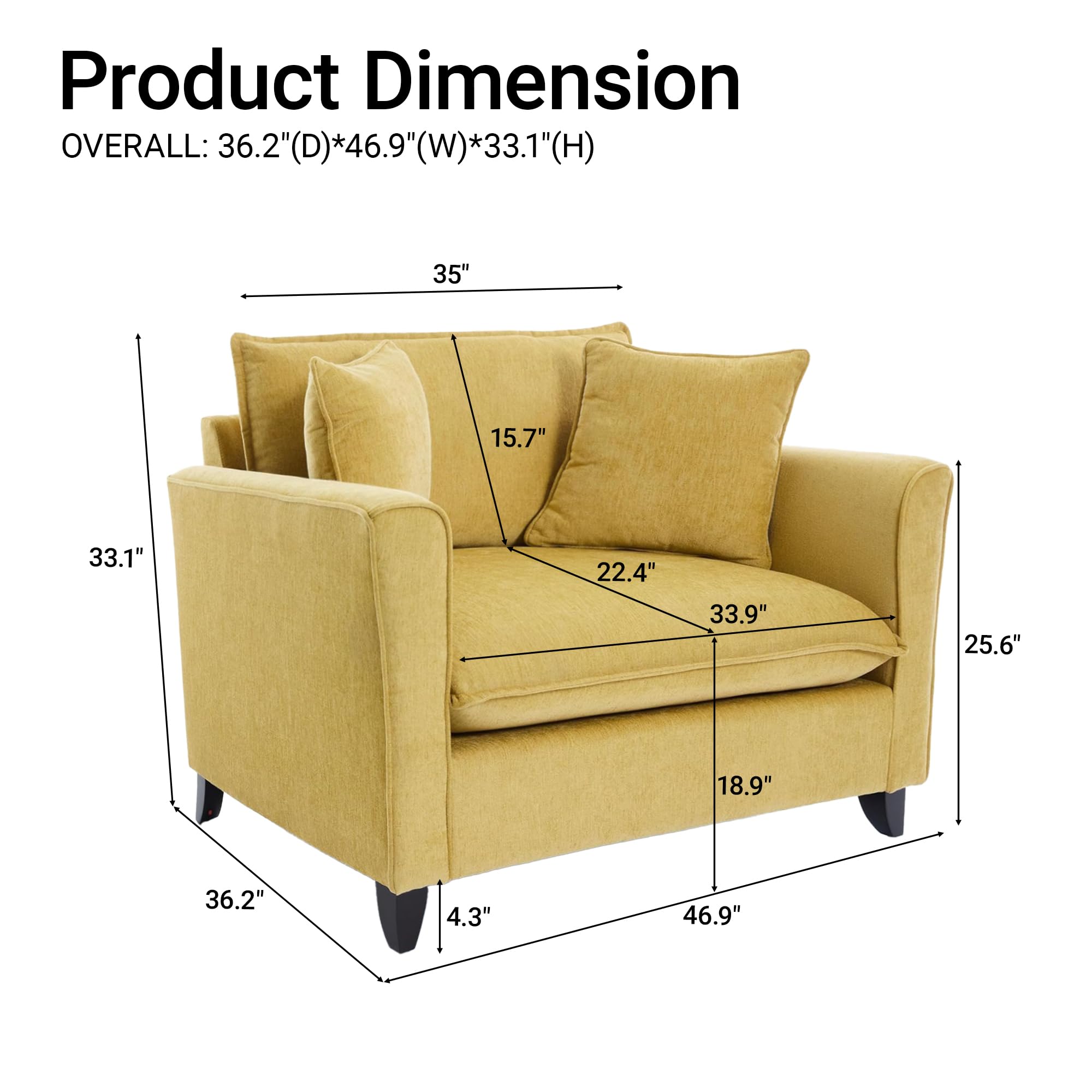 Chenille Upholstered Accent Chair with Removable Cover