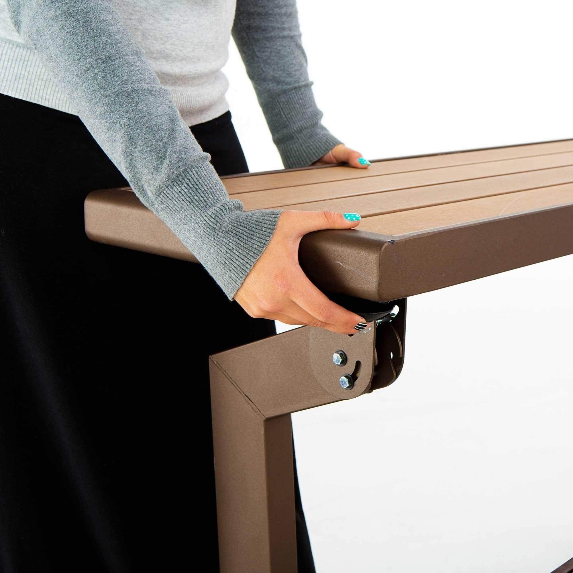 Convertible Bench Table with Faux Wood Construction