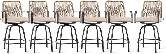 Swivel Outdoor Bar Stools Set of 4