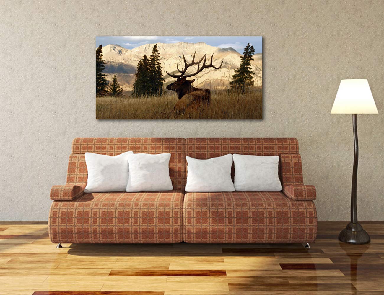 Wildlife Animal Painting Deer Elk Wall Art Canvas