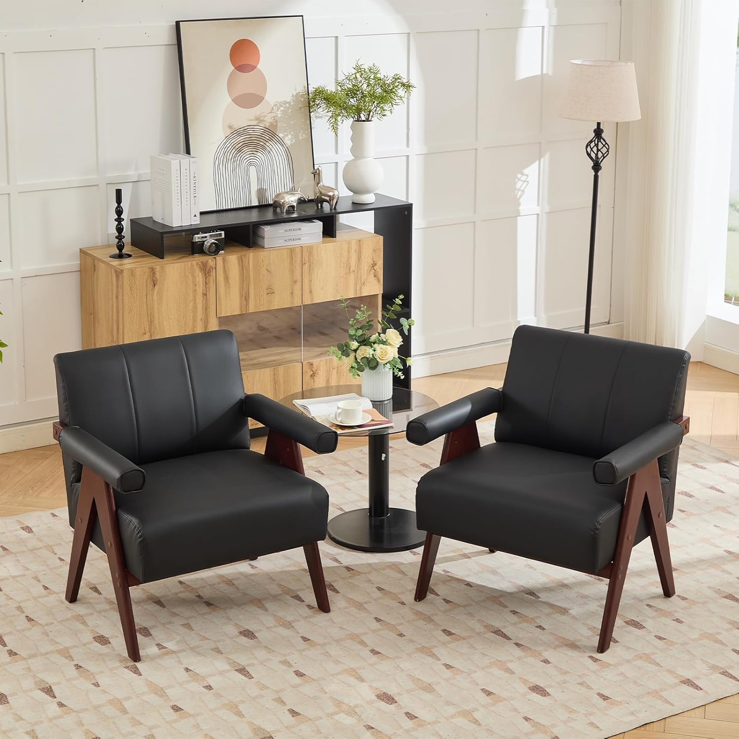Mid Century Modern Accent Chairs Set of 2