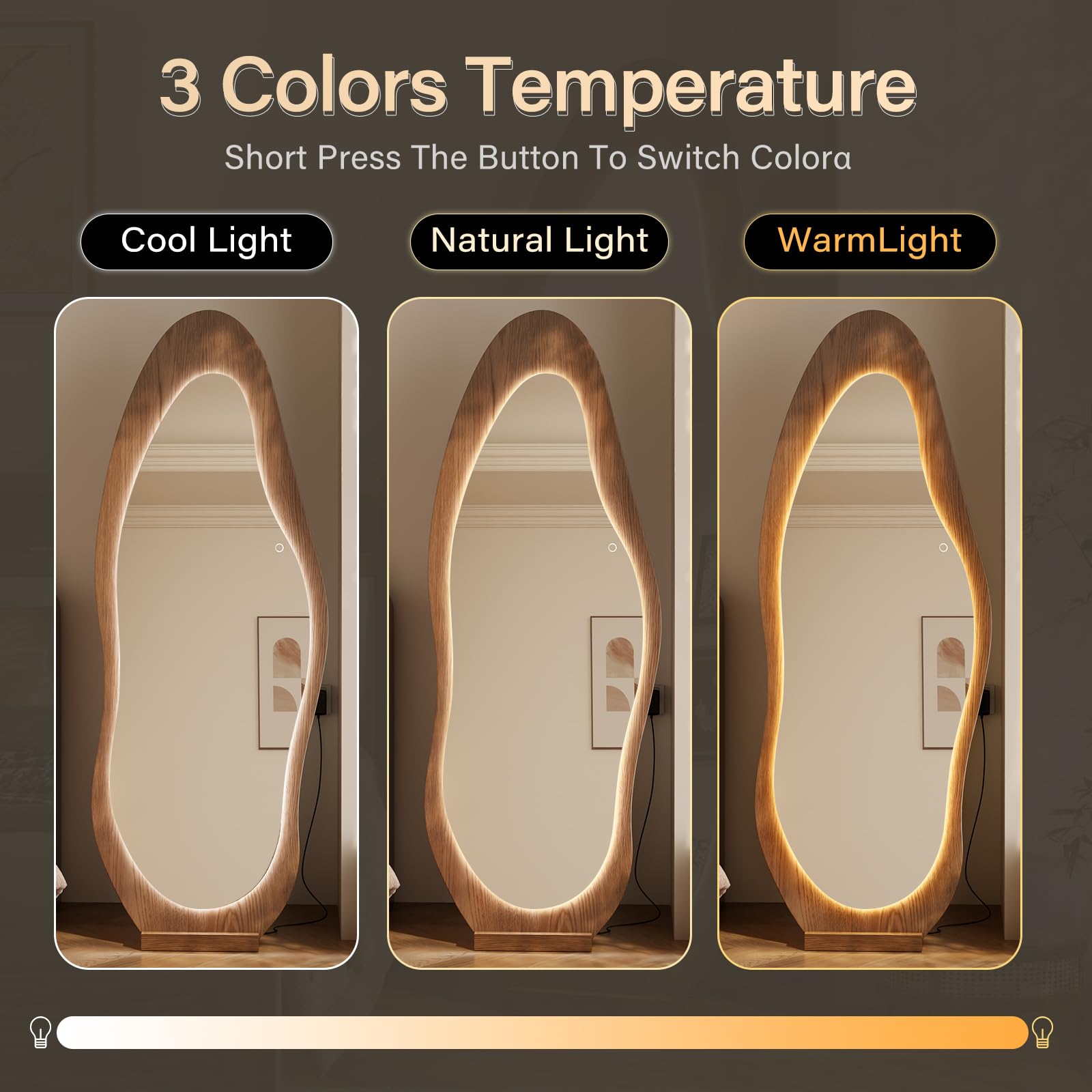 69x24 Wavy LED Full Length Mirror