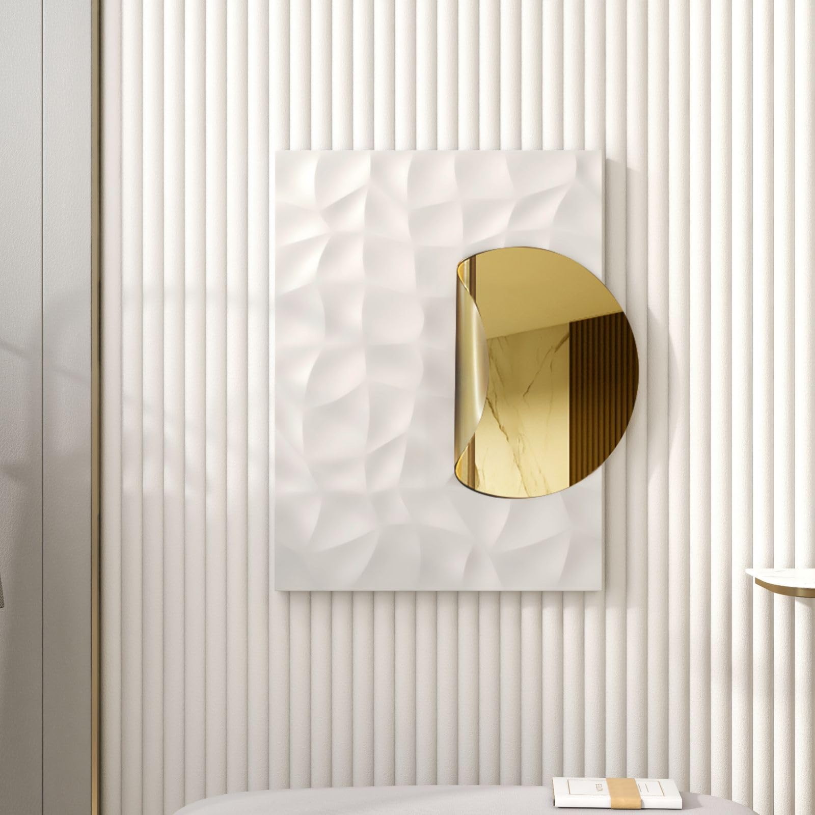Large Modern Metal Wall Art 3D Geometric Gold Abstract Rectangle Wall Sculpture