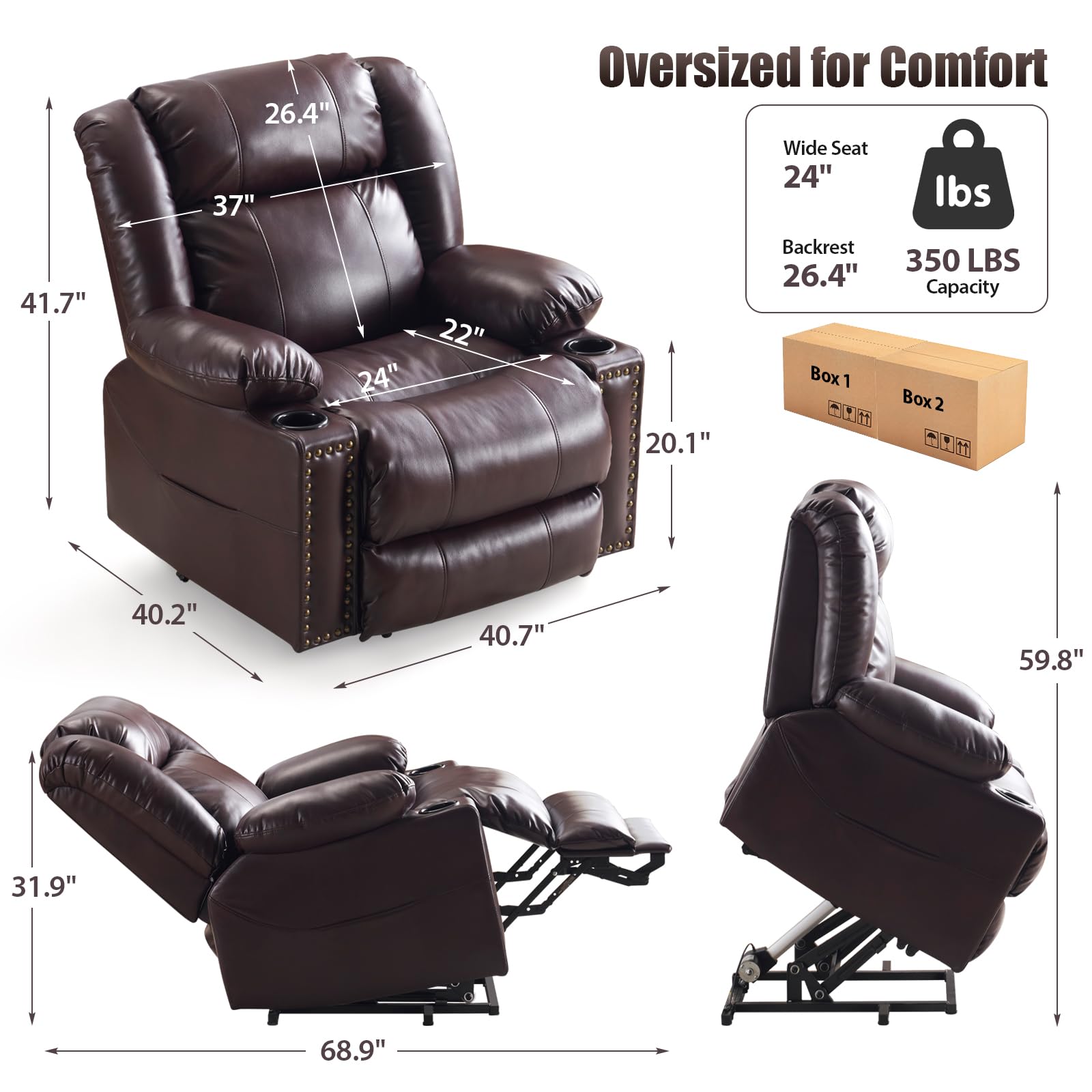 Power Lift Recliner Chair with Heat and Massage