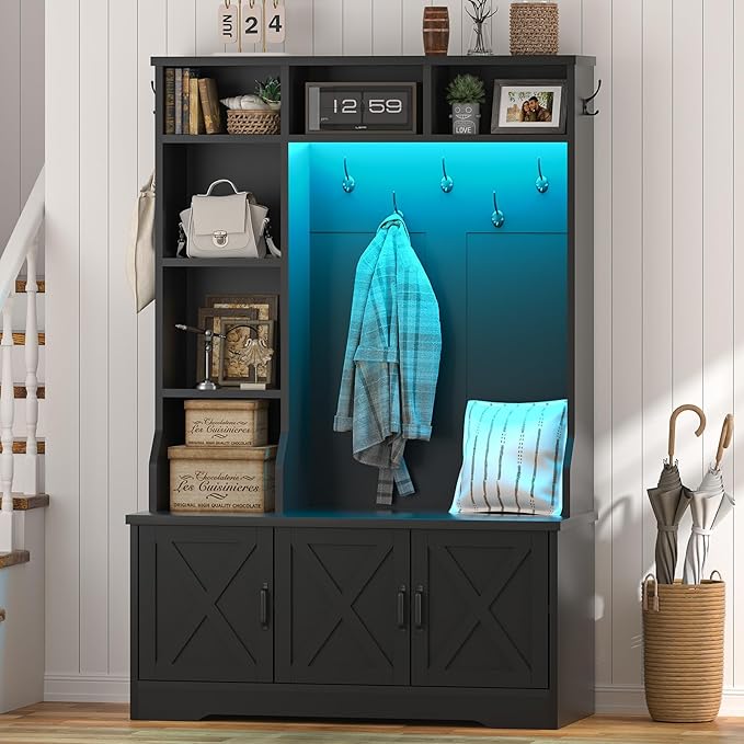 Hall Tree with Bench and Shoe Storage