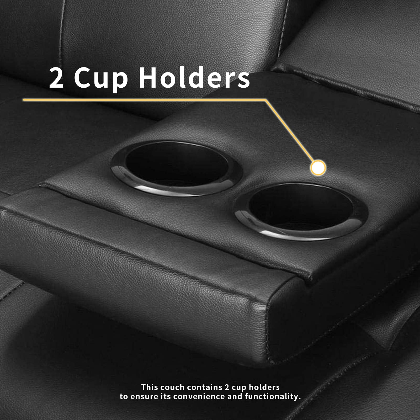 Convertible Futon Sofa Bed with Cup Holders