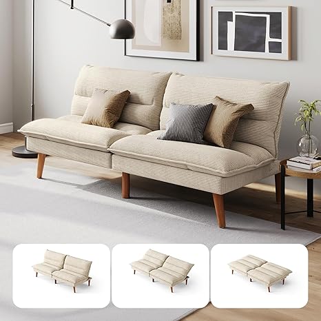 Convertible Corduroy Futon Sofa Bed