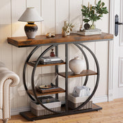 41.3" Industrial Console Table with Storage Shelves