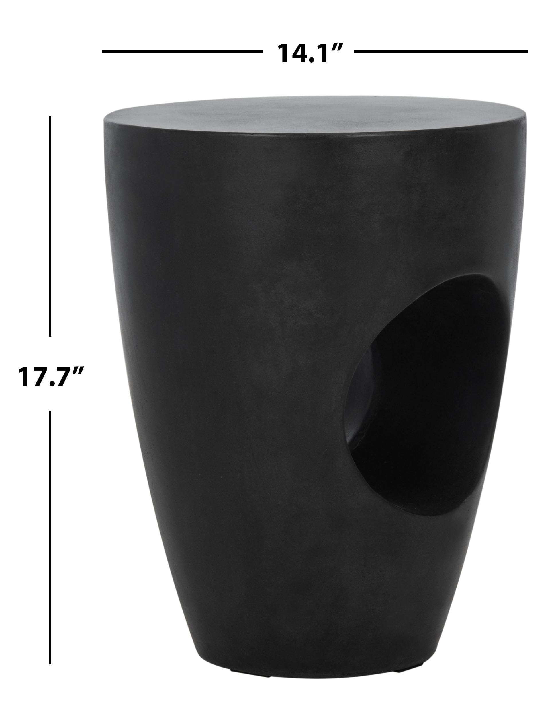 Black Modern Concrete Round Accent Table