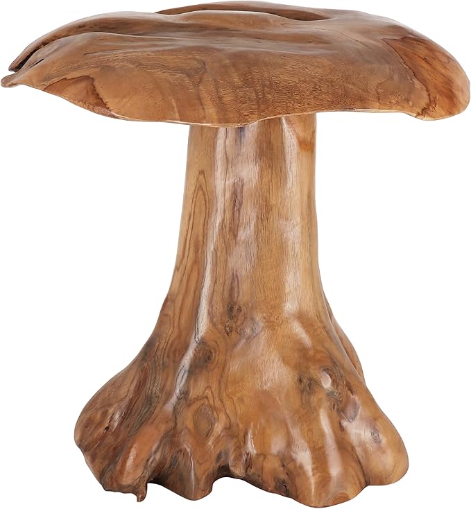 Teak Mushroom Sculpture 15 Inch
