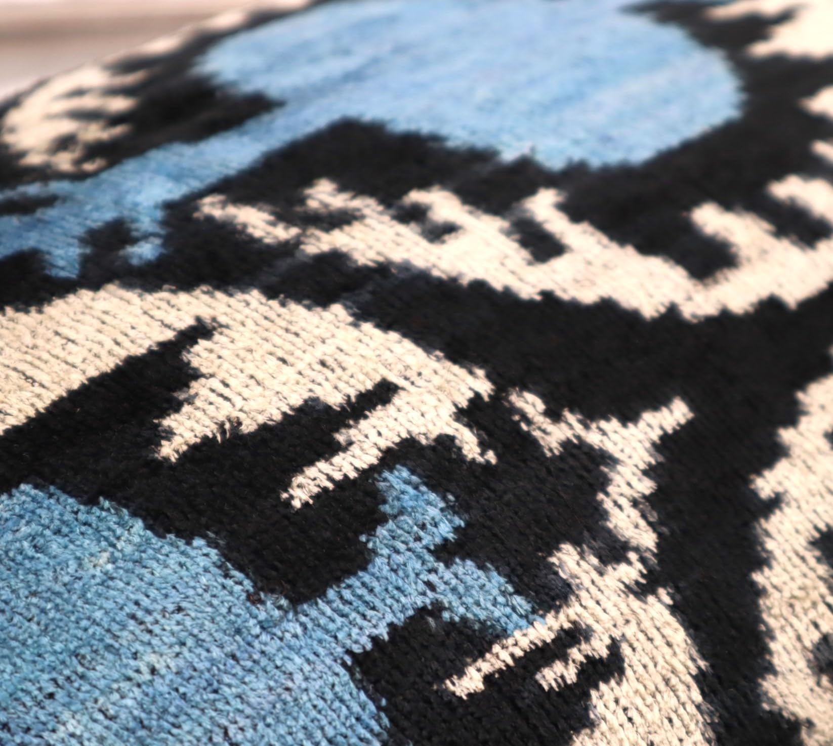 Handmade Velvet Throw Pillow with Down Feather Fill