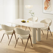 Dining Chairs Set of 4 Modern Fabric Upholstered with Open Back