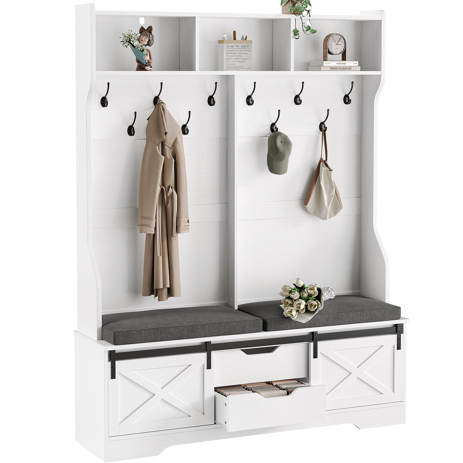 Hall Tree with Bench and Shoe Storage