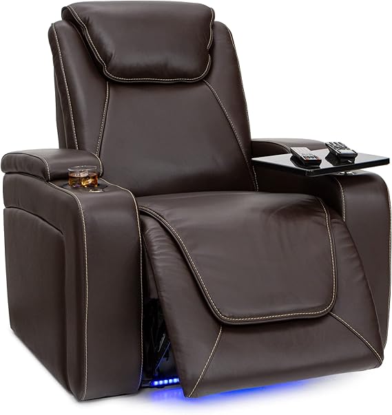 Paladin Home Theater Seating - Heat & Massage, Powered Headrest & Lumbar, Italian Leather, Row of 4