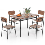 5-Piece Dining Table Set with Storage Rack