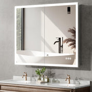 40x32 LED Medicine Cabinet Mirror with Outlet and USB
