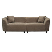 87.5" Curved Boucle Sofa