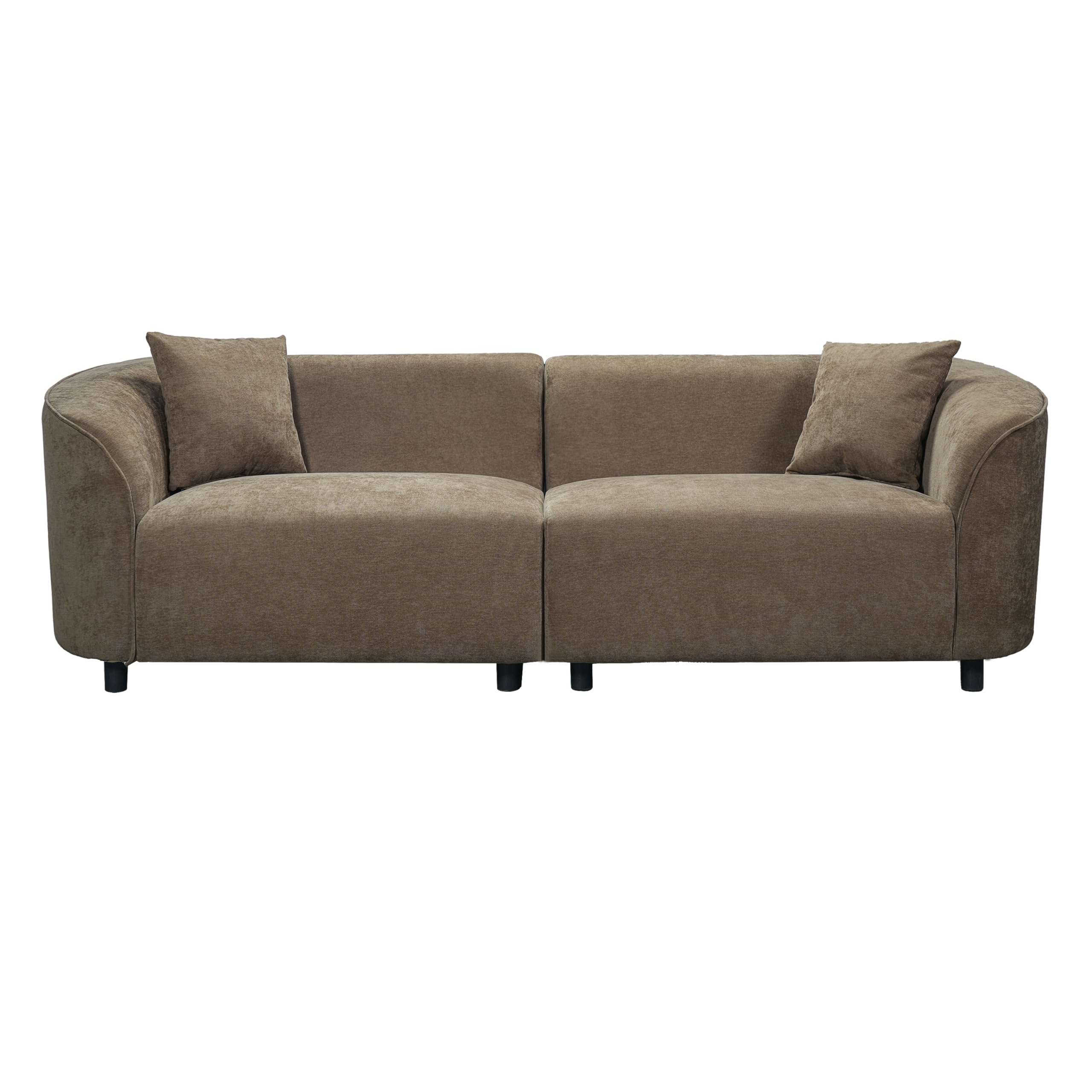87.5" Curved Boucle Sofa