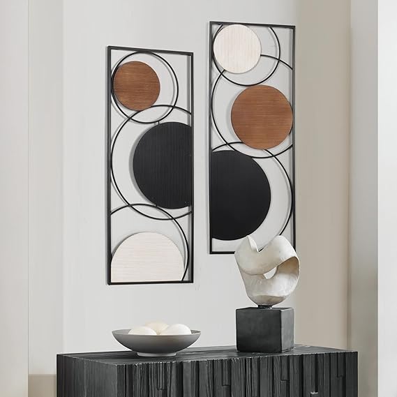 Metal Wall Mirror with Multi Circle Plates