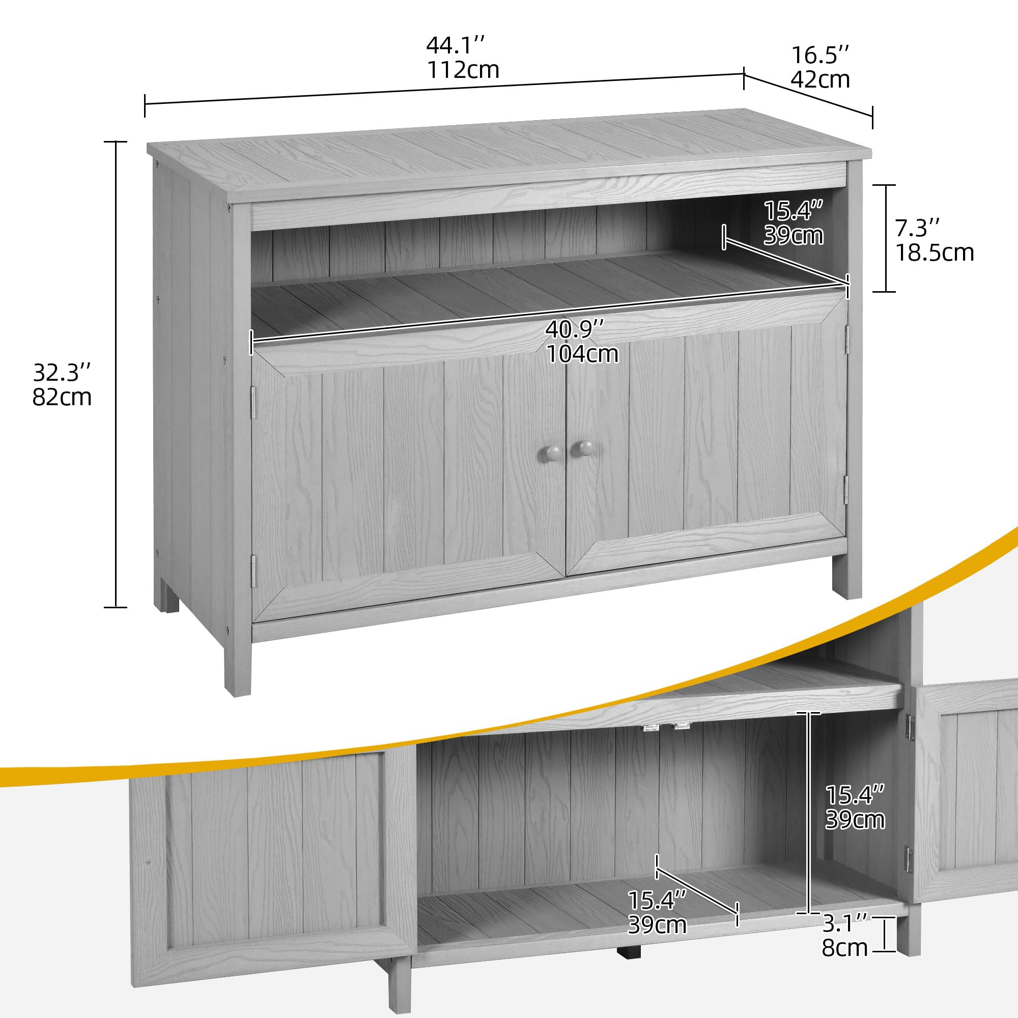Outdoor Sideboard Storage Cabinet with Shelves