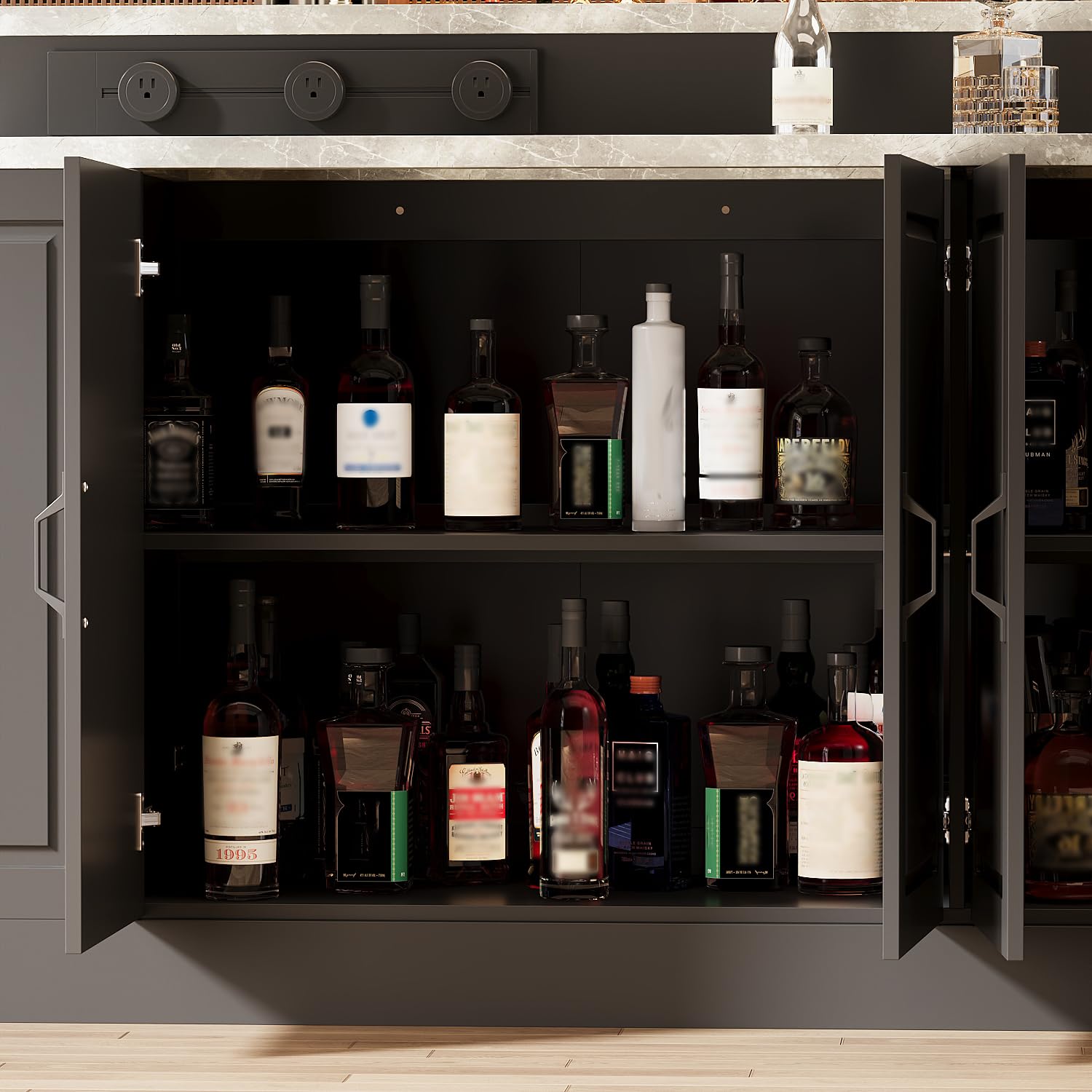 Large Bar Table with Charging Station