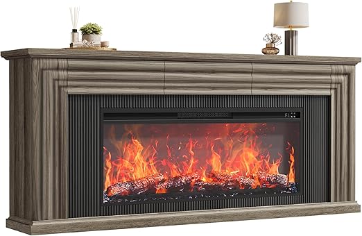 70" Electric Fireplace TV Stand with Storage Drawers