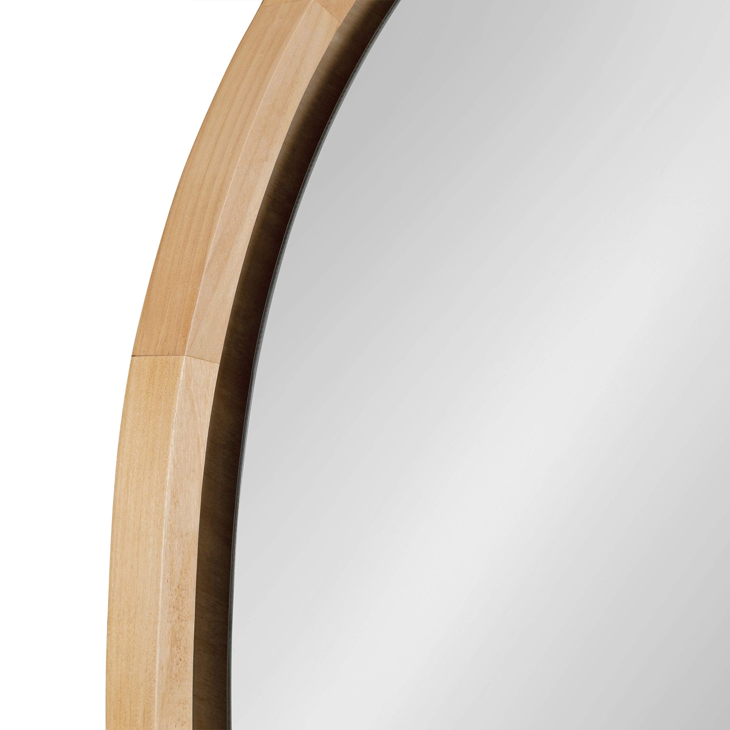 30-Inch Round Wood Framed Wall Mirror