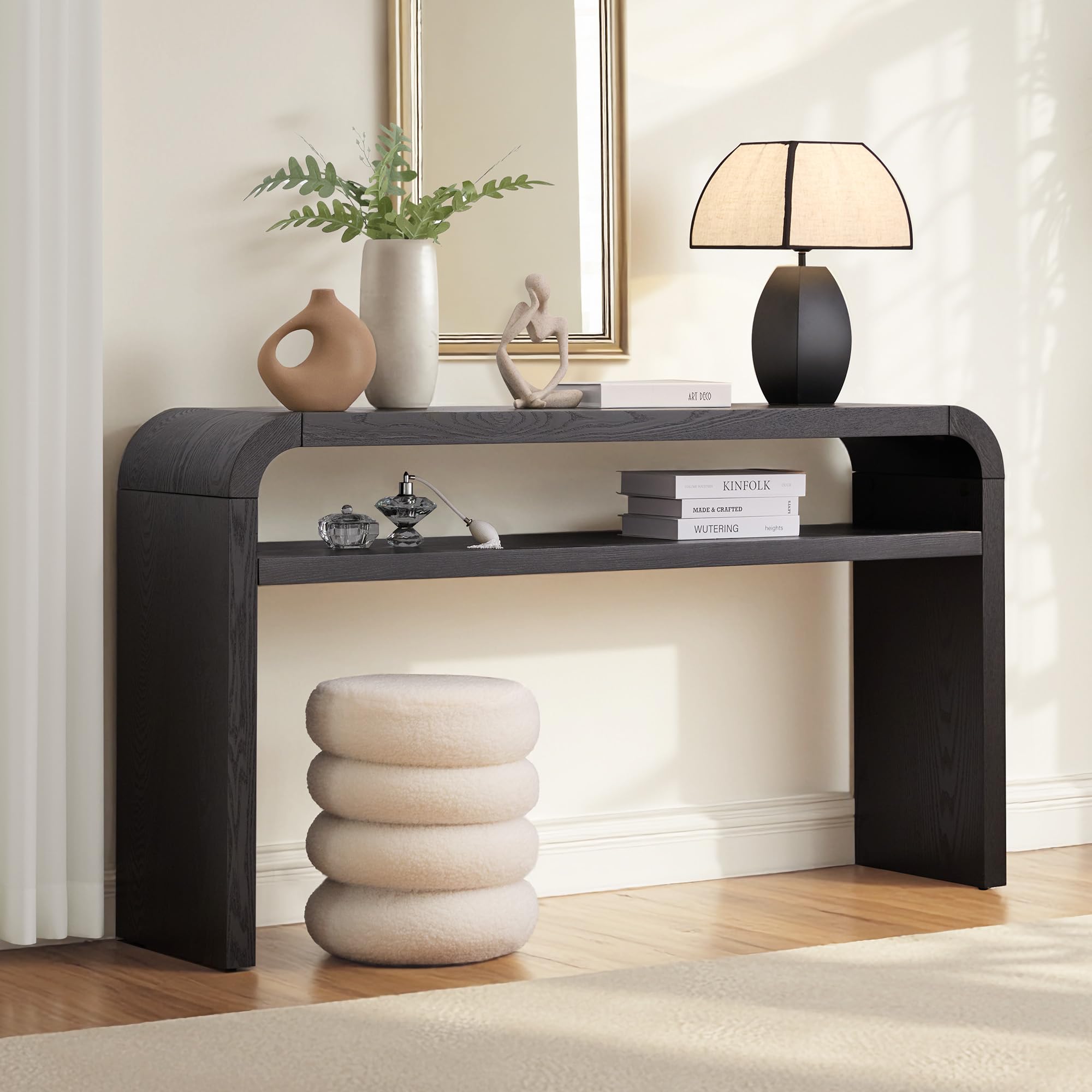 59-Inch Long Entryway Console Table with Storage Shelves