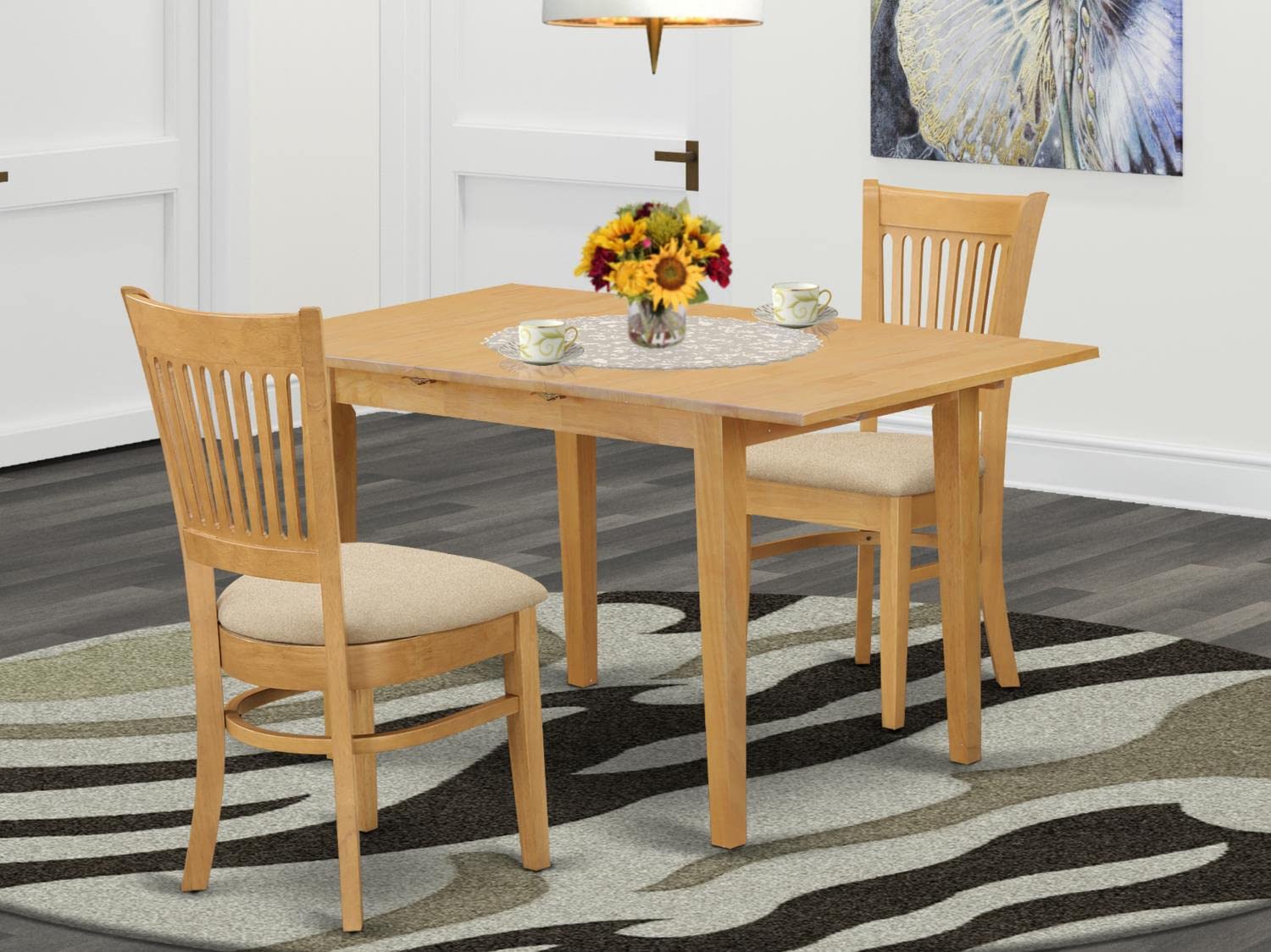 3-Piece Dining Table Set with Butterfly Leaf