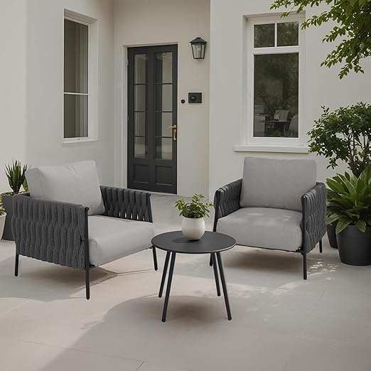 4-Seat Outdoor Sectional Sofa Set with Coffee Table