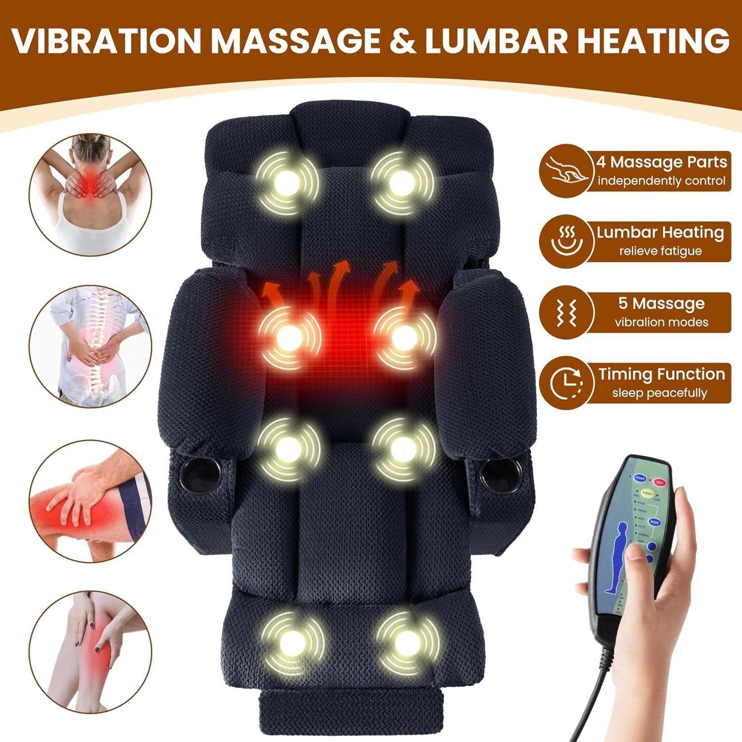 Power Lift Recliner Chair with Heat and Massage