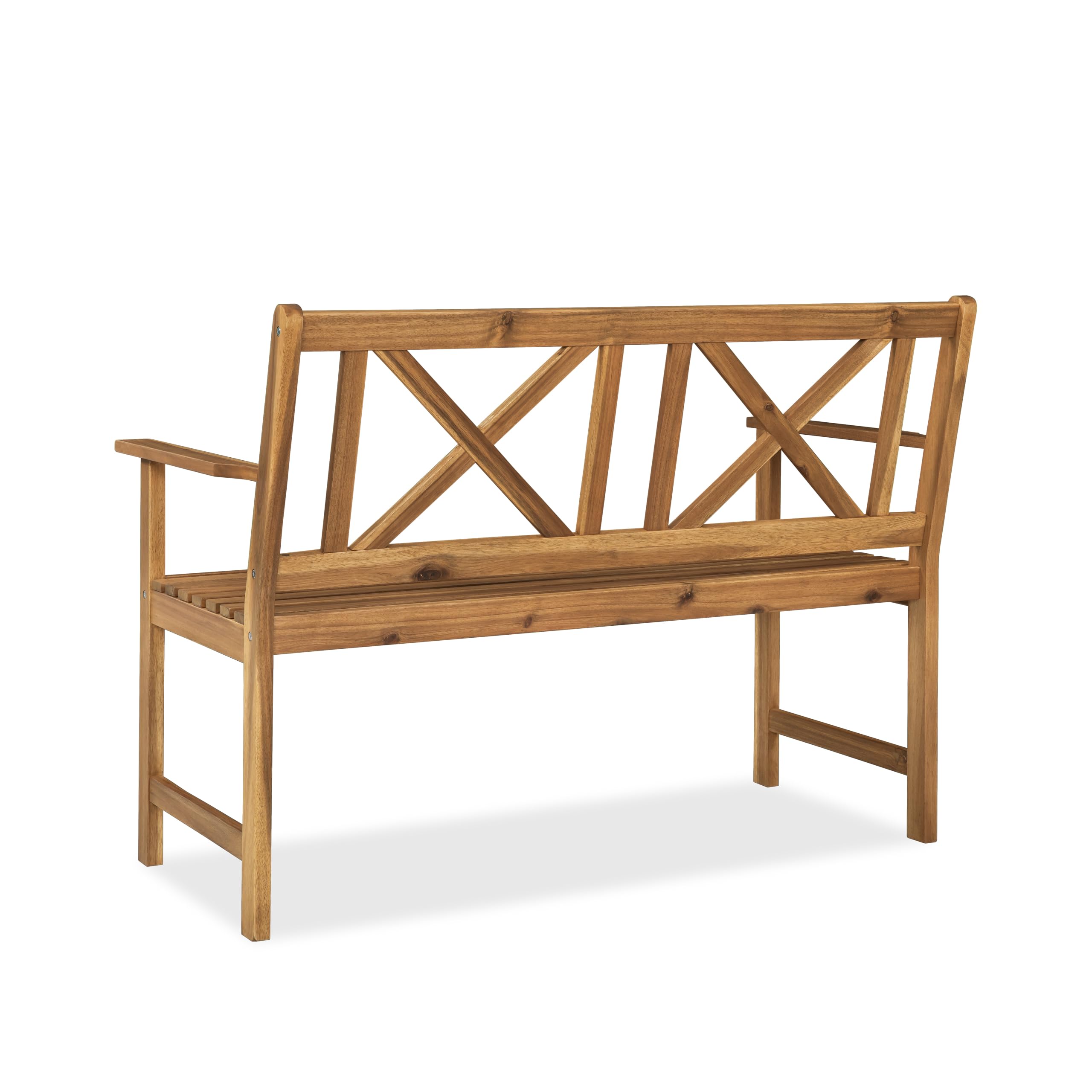 Outdoor Garden Bench with Cross Back Design