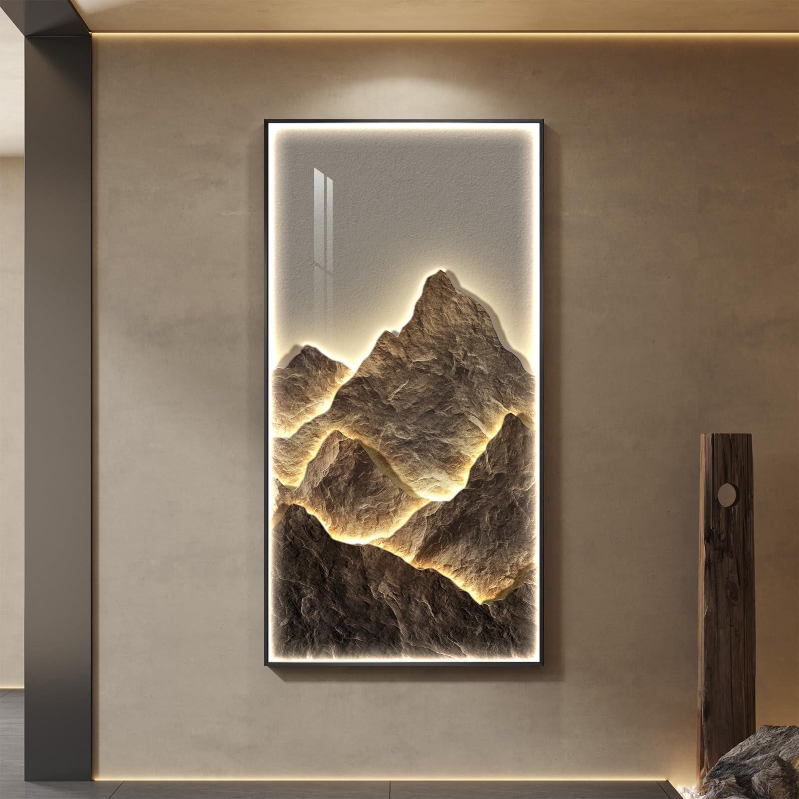 LED Lighted Mountain Wall Art