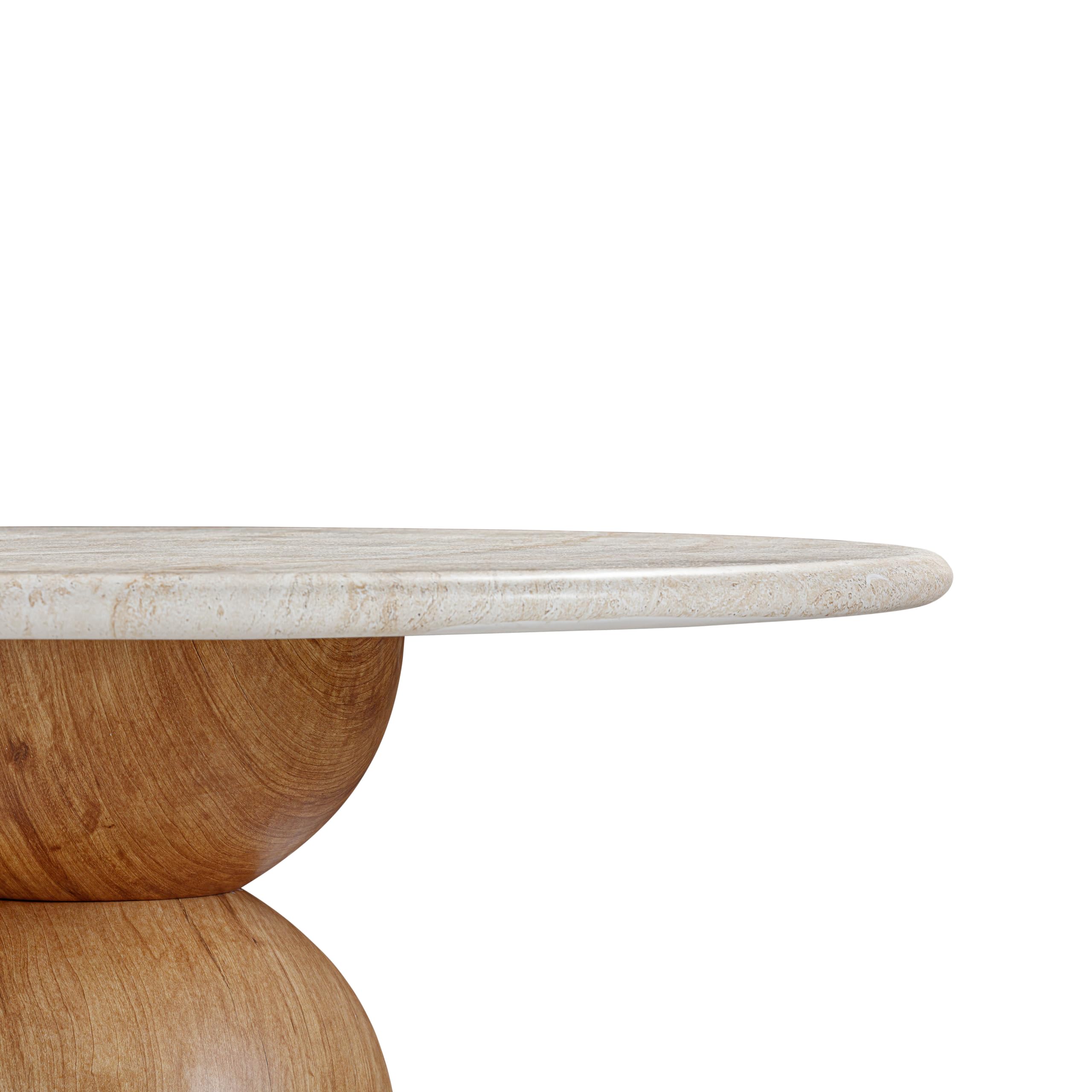 Cynthia Travertine Concrete Round Dining Table 54 Inch