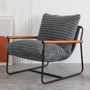 Sherpa Accent Chair with Wooden Arms