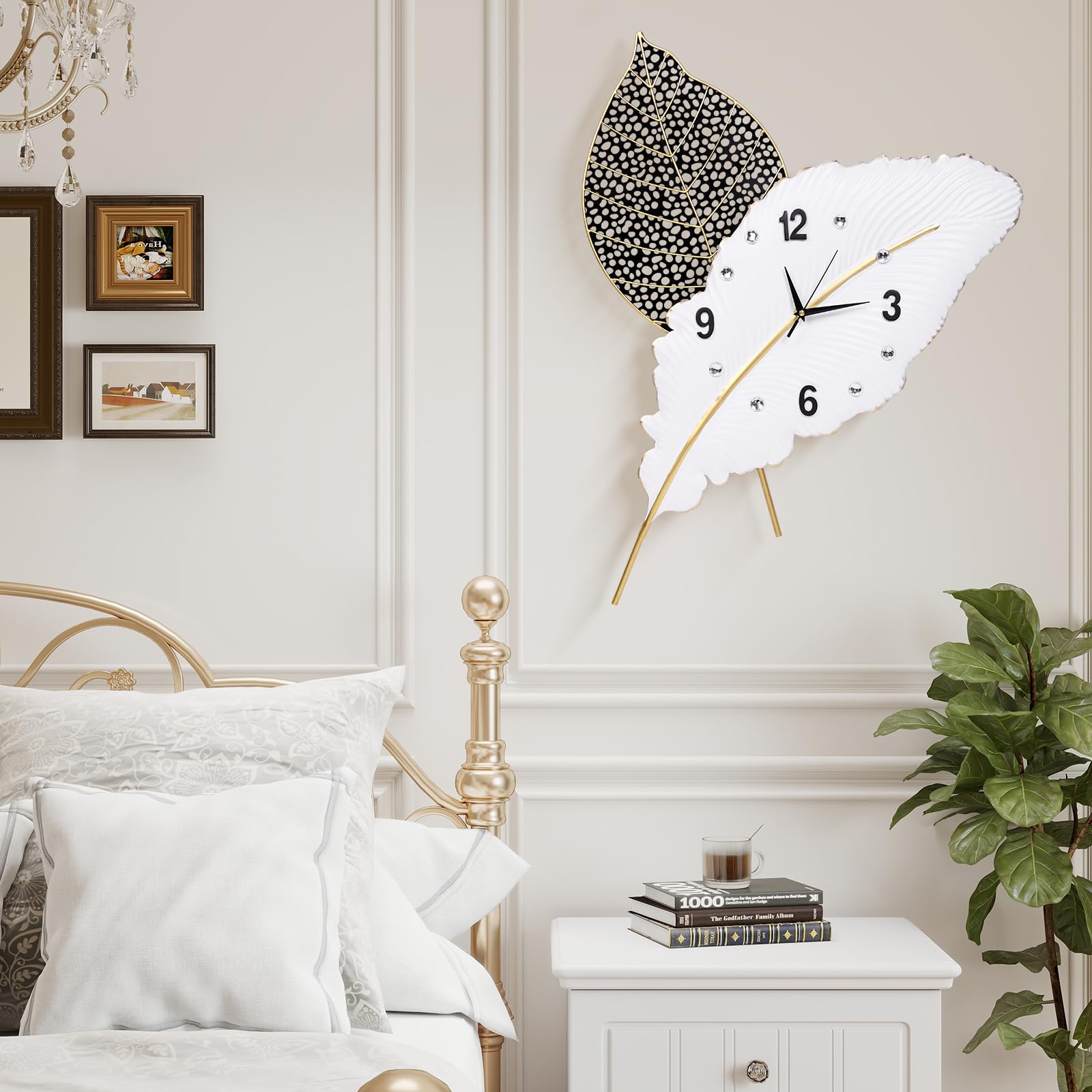 Large Modern Feather Wall Clock