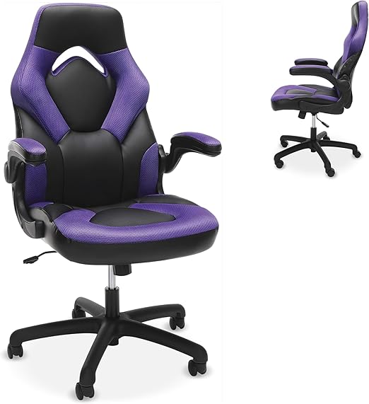Ergonomic Gaming Chair with Lumbar Support and Flip-Up Arms