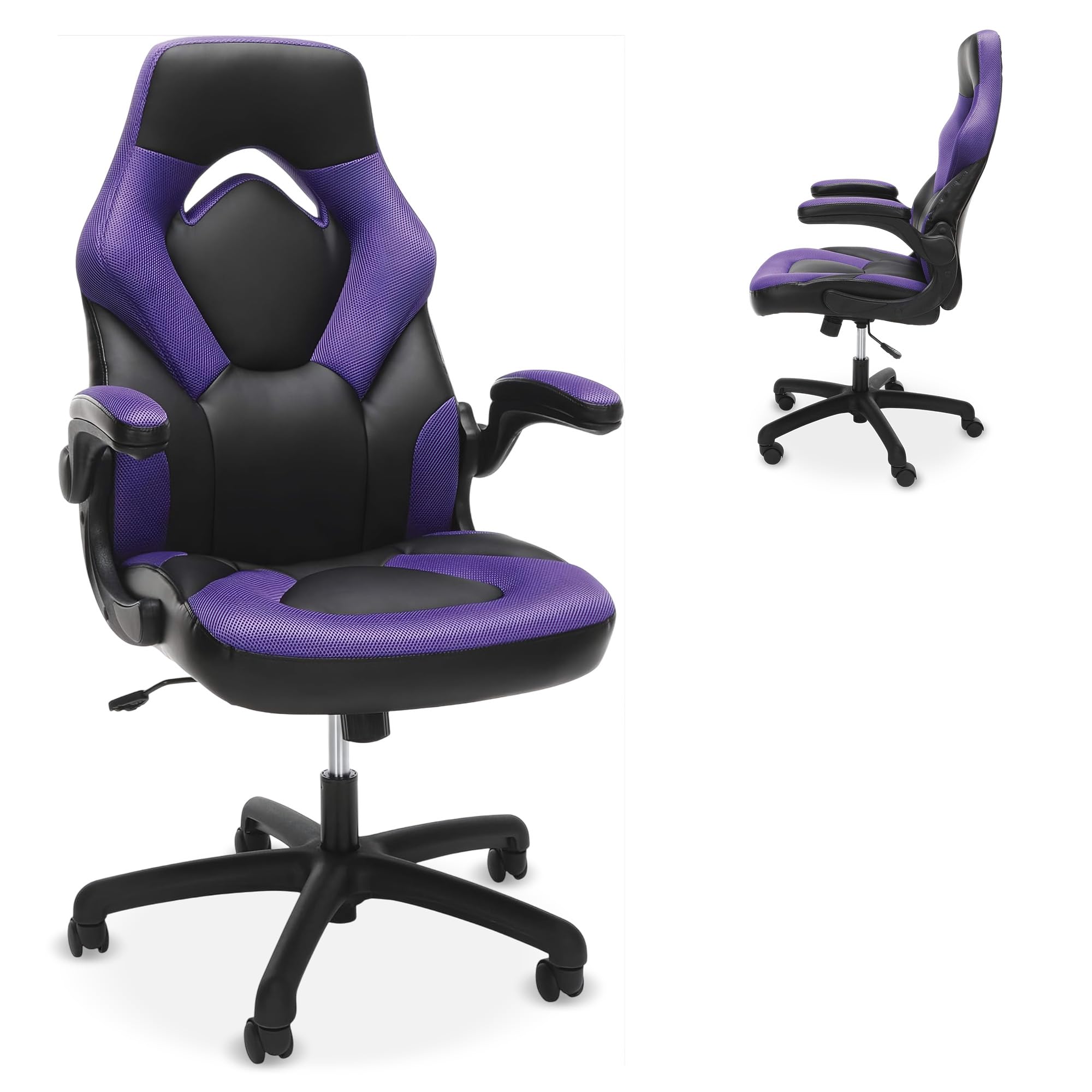 Ergonomic Gaming Chair with Lumbar Support and Flip-Up Arms