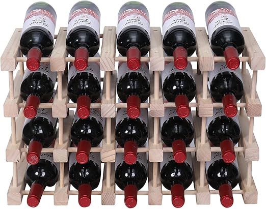 Pine Wood Wine Rack Countertop Storage